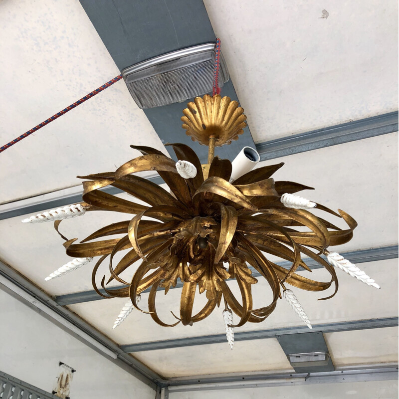 Vintage gold metal ceiling by Hans kogl, 1960