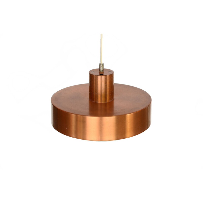 Vintage copper colored aluminium pendant light from ASEA. Sweden, 1960s