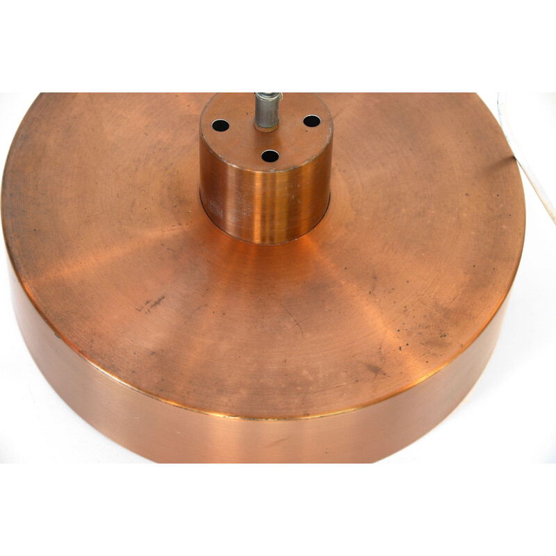 Vintage copper colored aluminium pendant light from ASEA. Sweden, 1960s