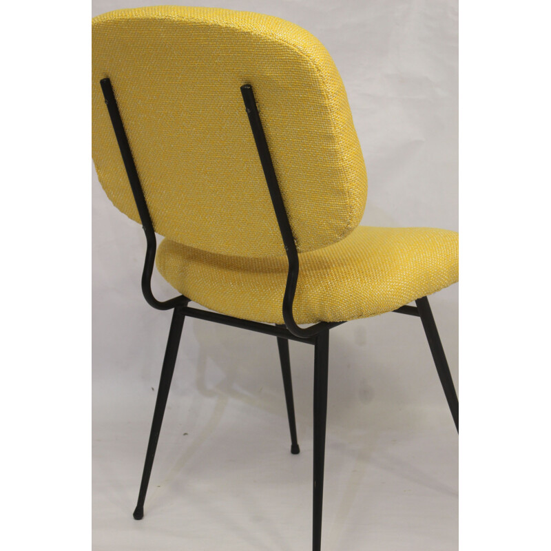 Vintage yellow armchair in Kenzo fabric, Lelievre publisher, 1950