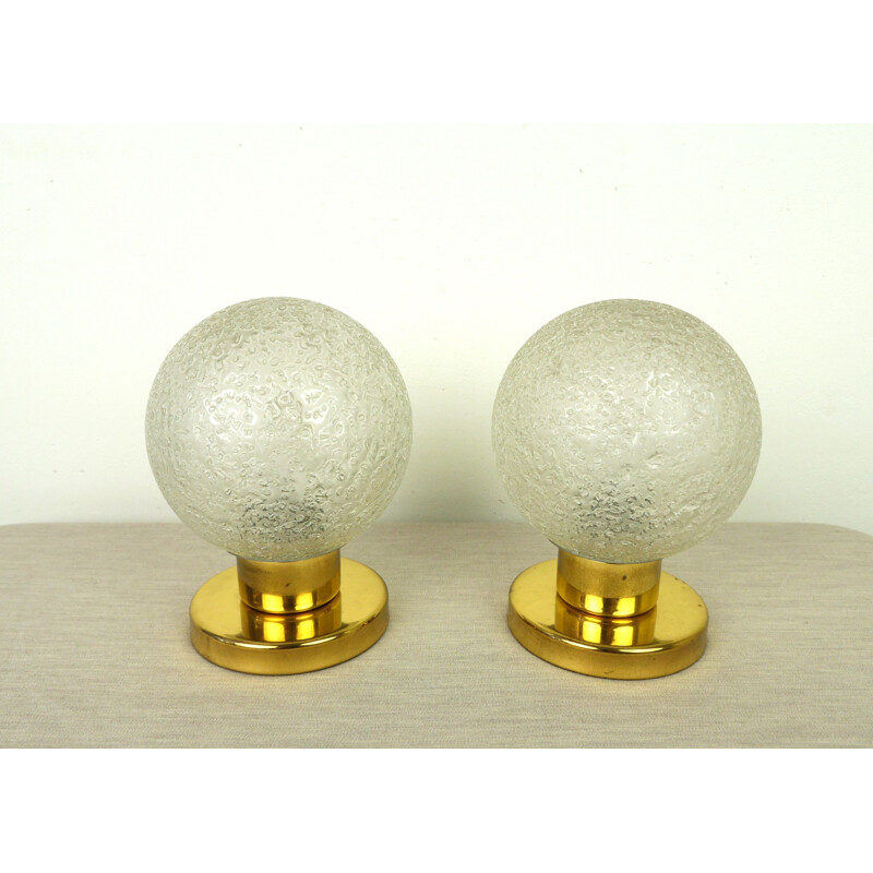 Vintage Pair of Brass Table Lamps from Doria Leuchten, Germany, 1960s