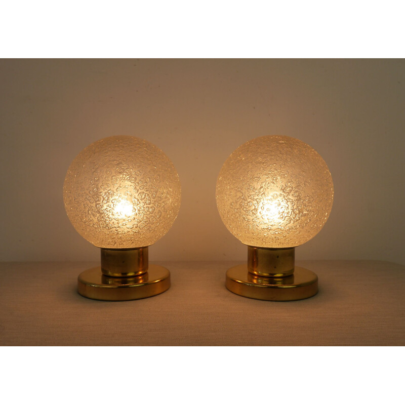 Vintage Pair of Brass Table Lamps from Doria Leuchten, Germany, 1960s