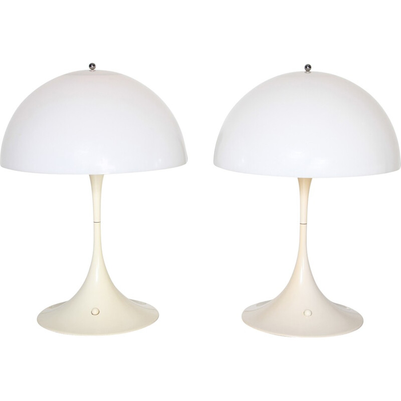 Louis Poulsen pair of withe panthella lamp, Verner PANTON - 1970s