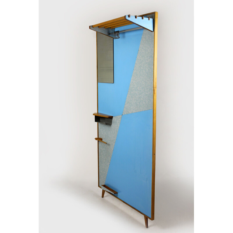 Vintage Blue & Grey Coat Rack, 1966