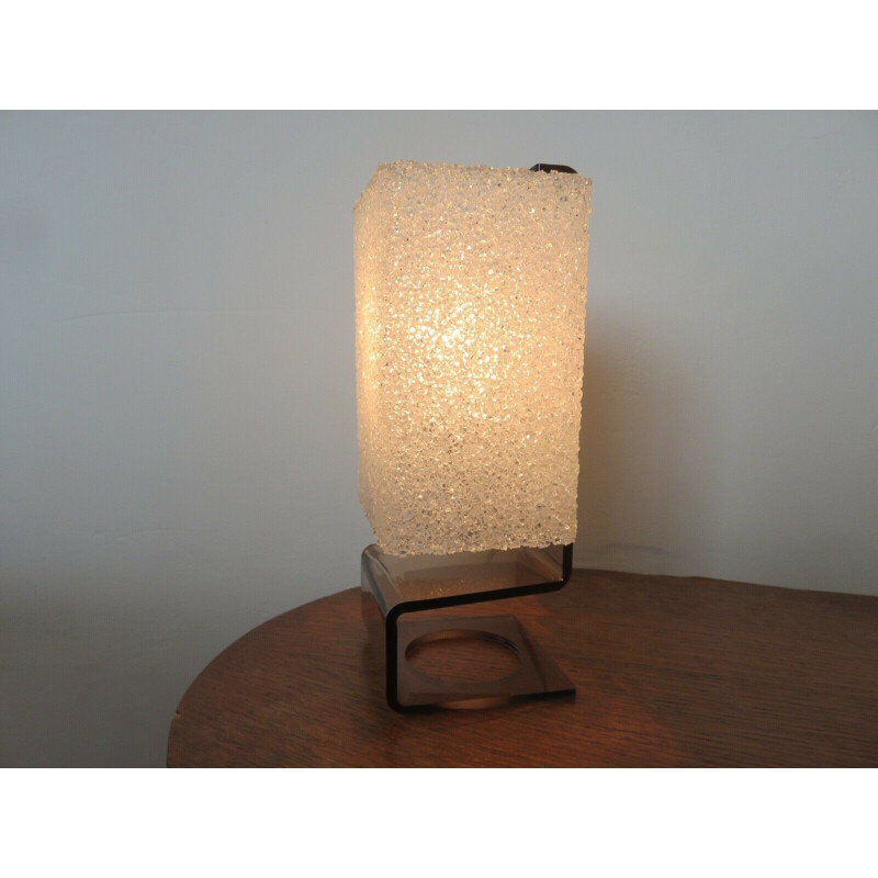 Vintage Pair of Scandinavian table lamps in plexiglass and perspex 1970s