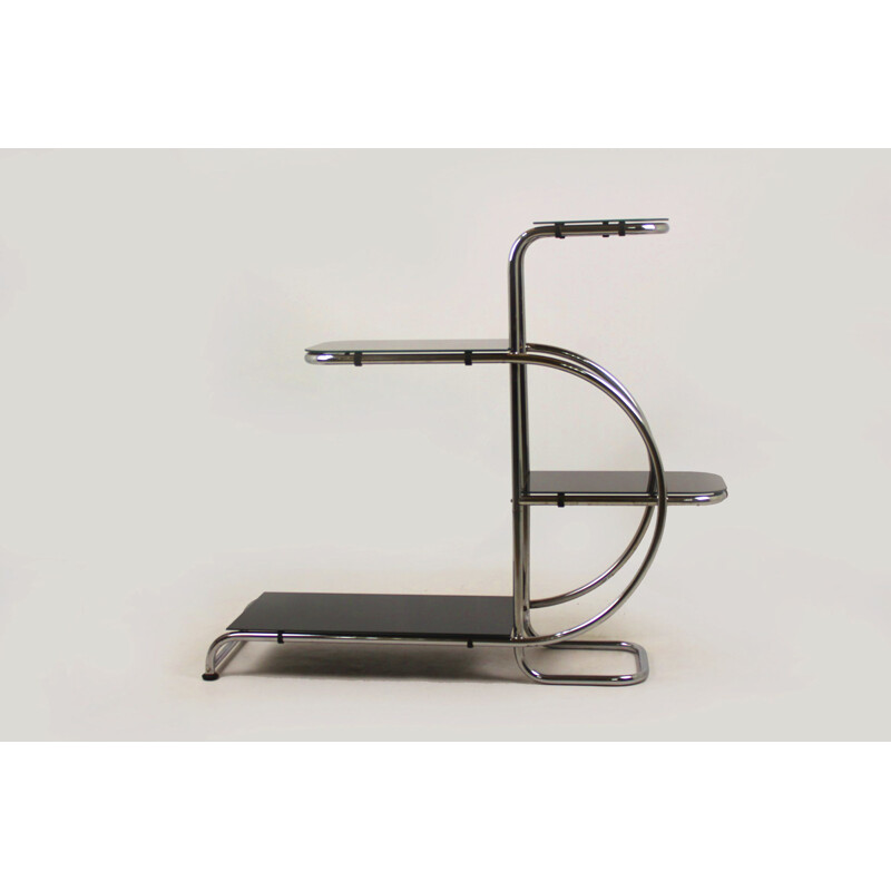 Vintage Bauhaus shelve with chromed tubular Steel  by Emile Guyot, 1930s 