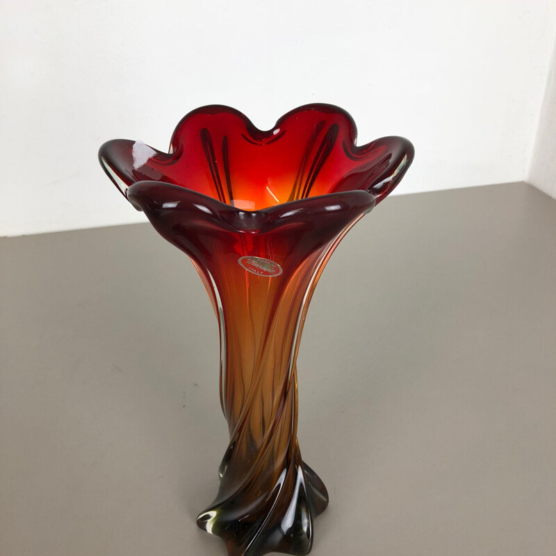 Vintage glass vase, Italy 1960