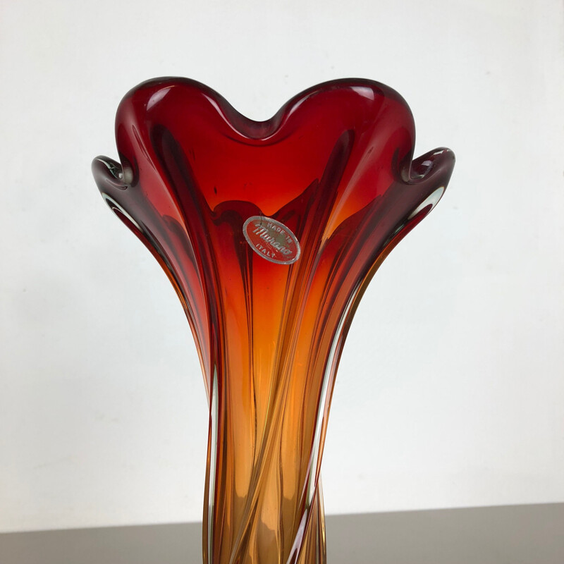 Vase vintage en verre, Italie 1960