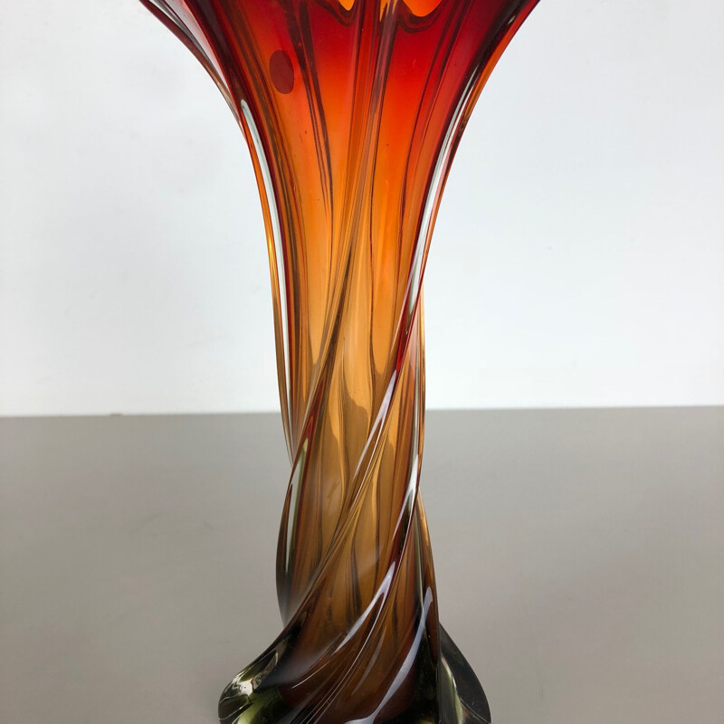 Vintage glass vase, Italy 1960