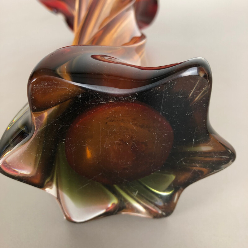 Vintage glass vase, Italy 1960