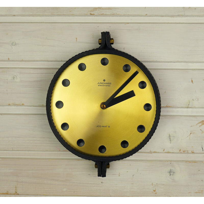 Vintage Wall Clock Electromechanical Ato-Mat S from Junghans, Germany, 1960s