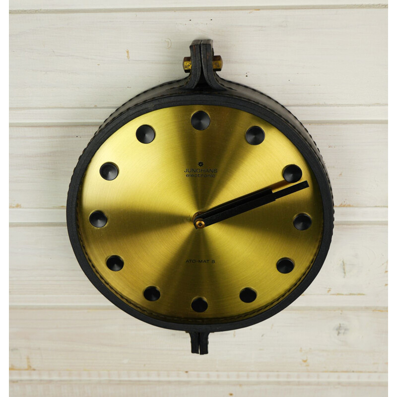 Vintage Wall Clock Electromechanical Ato-Mat S from Junghans, Germany, 1960s