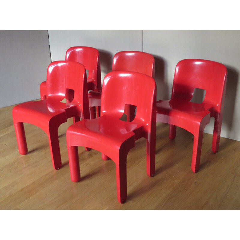 Kartell set of 5 Universal chairs, Joe COLOMBO - 1960s