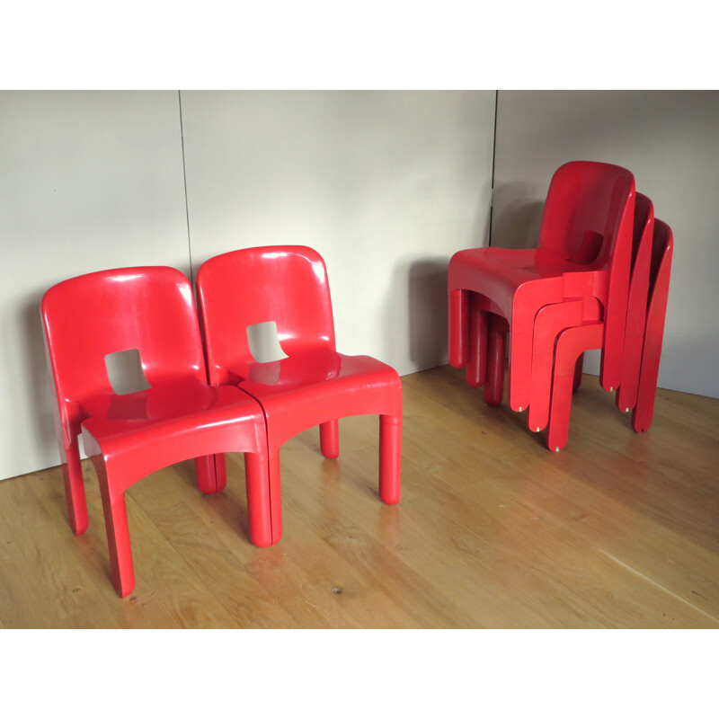 Kartell set of 5 Universal chairs, Joe COLOMBO - 1960s