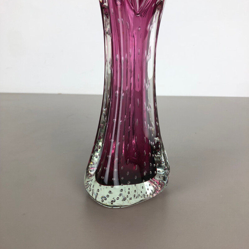 Vaso vintage in vetro di Murano rosa Italia, 1970