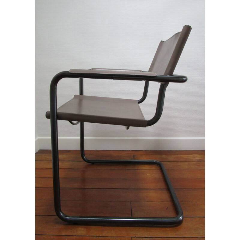 Vintage MG armchair by Matteo Grassi, Bauhaus style, Italy 1970s