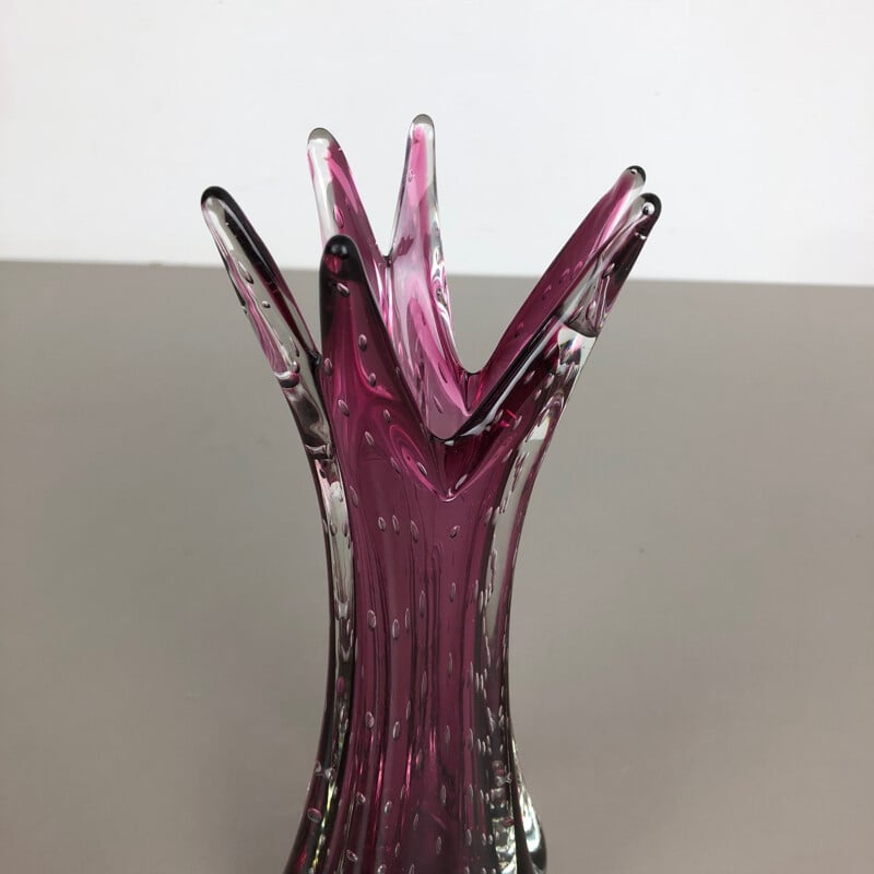 Vintage pink vase in Murano Glass Italy, 1970s