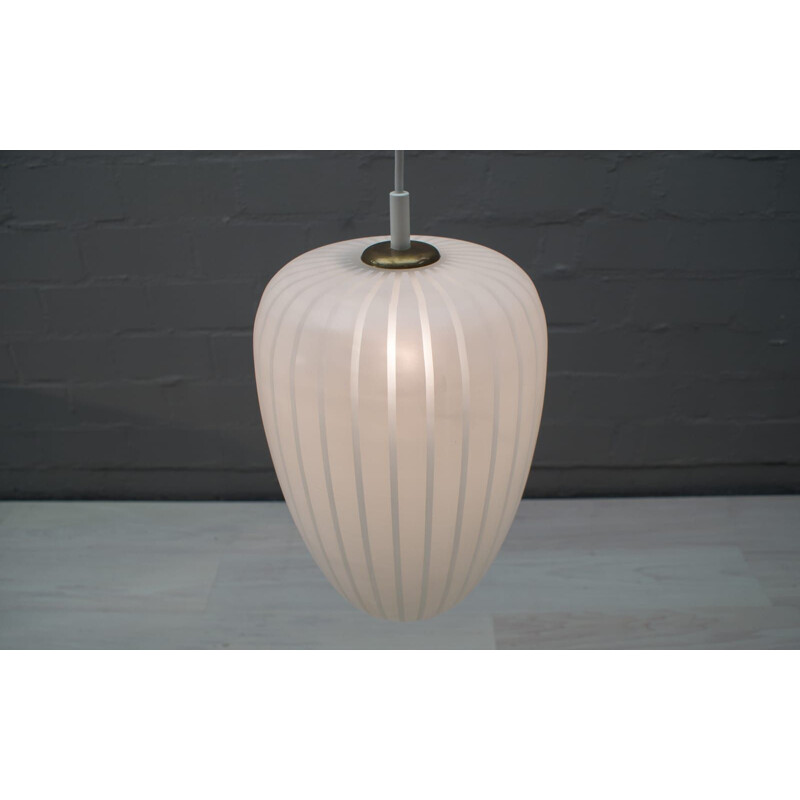 Vintage glass ceiling lamp "Diana" by Wilhelm Wagenfeld for Peill and Putzler, Germany 1954
