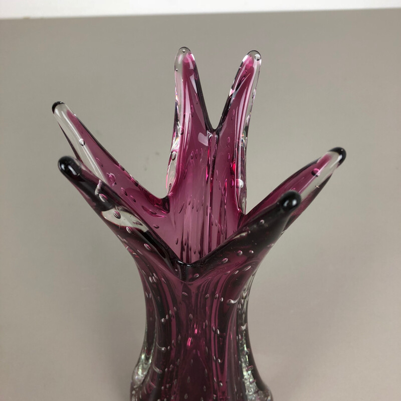 Vintage rosa Vase aus Muranoglas Italien, 1970