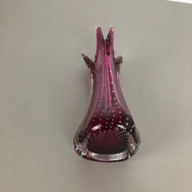 Vintage pink vase in Murano Glass Italy, 1970s