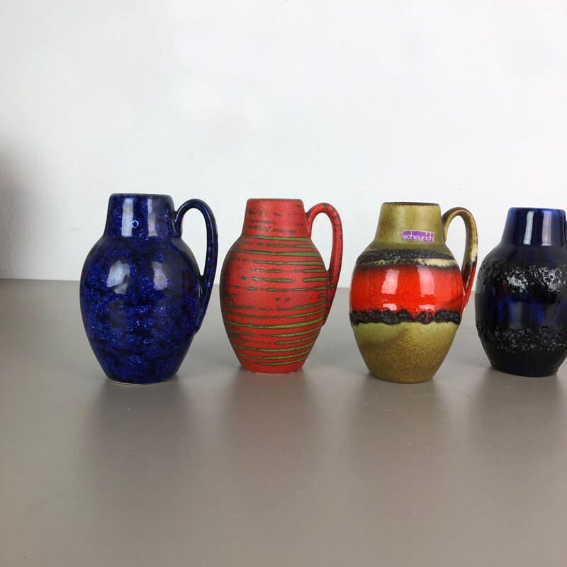 Ensemble de 5 vases vintage Fat Lava "414-16" par Scheurich, Allemagne