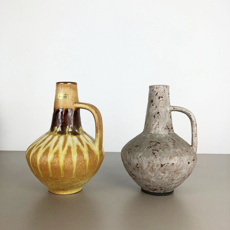 Paire de 2 vases vintage en céramique de Heinz Siery pour Carstens Tonnieshof, Allemagne 1970