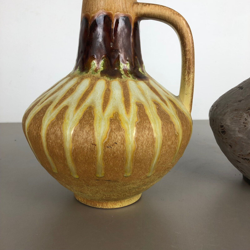 Par de 2 vasos de cerâmica vintage de Heinz Siery para Carstens Tonnieshof, Alemanha 1970