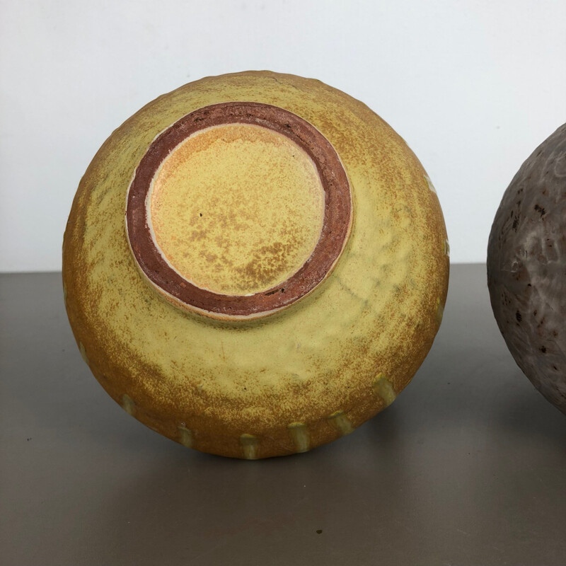 Pair of 2 vintage ceramic vases by Heinz Siery for Carstens Tonnieshof, Germany 1970