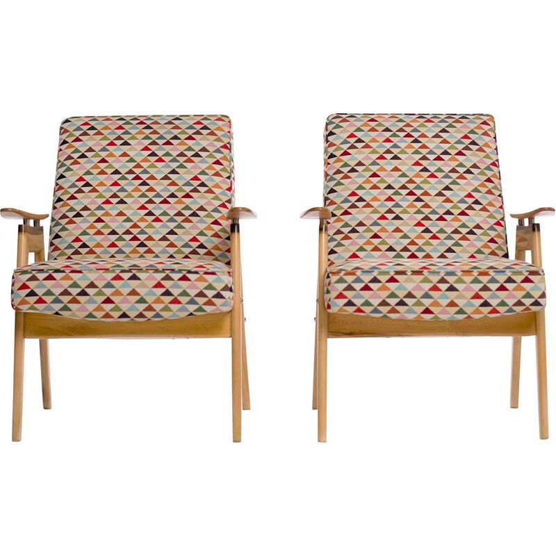 Pair of lounge chairs by Jaroslav Smidek for Jitona, 1960s