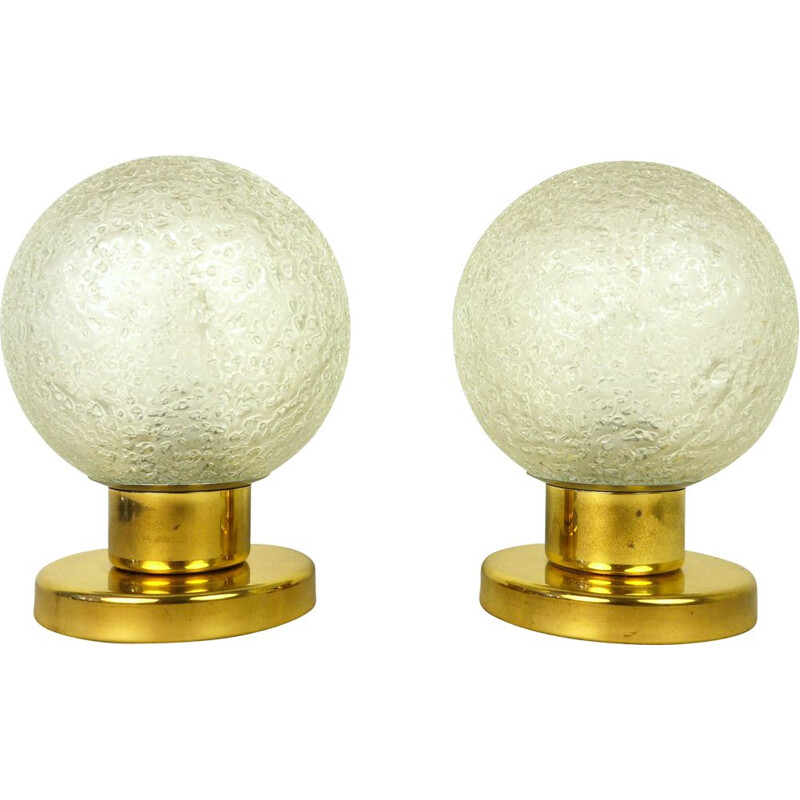 Vintage Pair of Brass Table Lamps from Doria Leuchten, Germany, 1960s