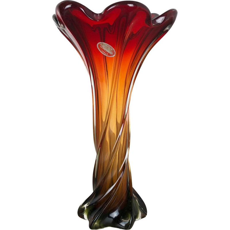 Vintage glass vase, Italy 1960