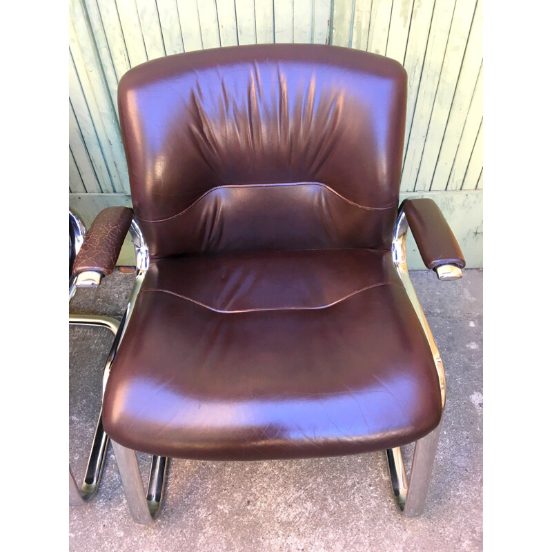 Vintage leather chair "Steelcase" , 1970s