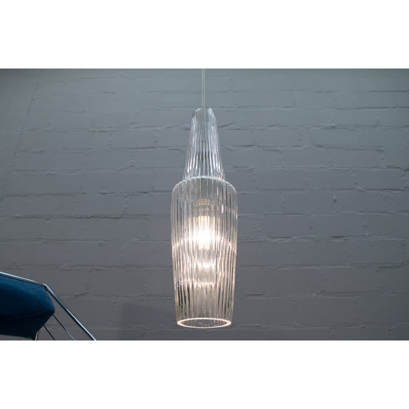 Vintage glass pendant lamp by Aloys Gangkofner for Peill & Putzler, Germany 1950