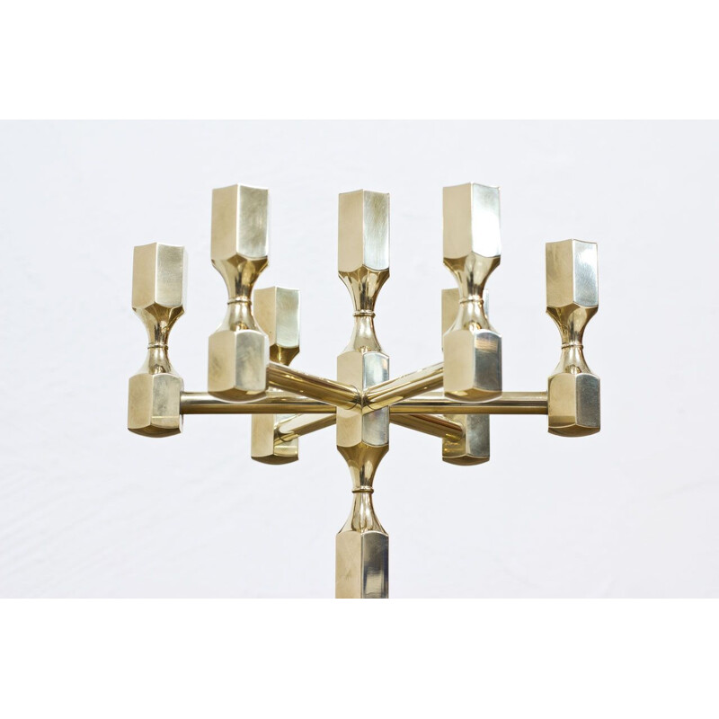 Vintage brass Candelabra by Lars Bergsten for Gusum, 1972