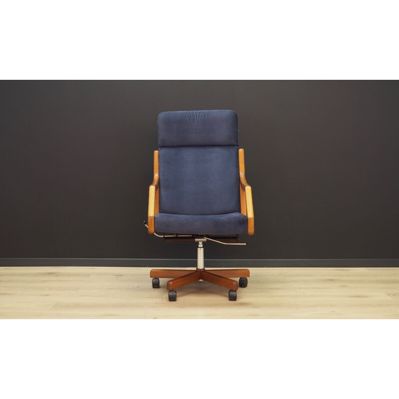 Vintage navy blue armchair by Schutz & Co, Denmark, 1960-70s