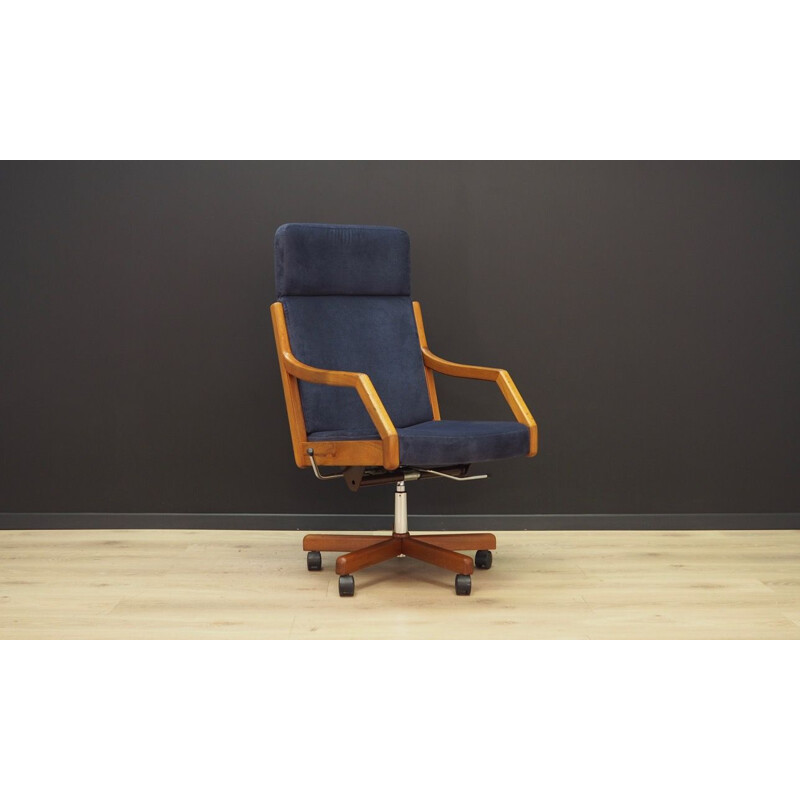 Vintage navy blue armchair by Schutz & Co, Denmark, 1960-70s