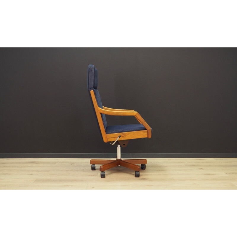 Vintage navy blue armchair by Schutz & Co, Denmark, 1960-70s