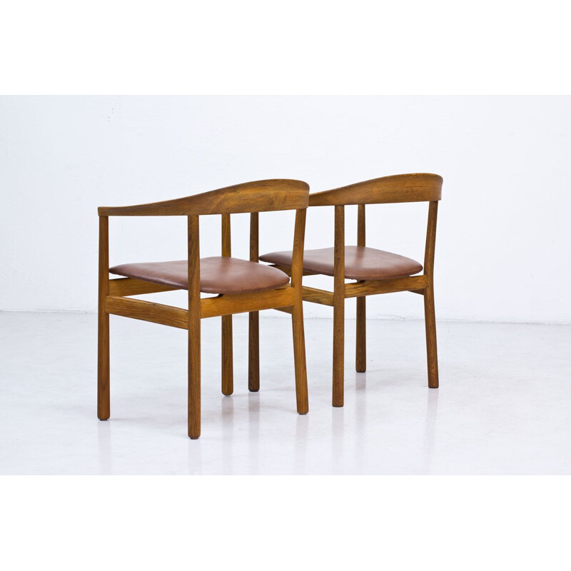 Set of 2 vintage oak "Tokyo" armchairs by Carl-Axel Acking, Sweden, 1959