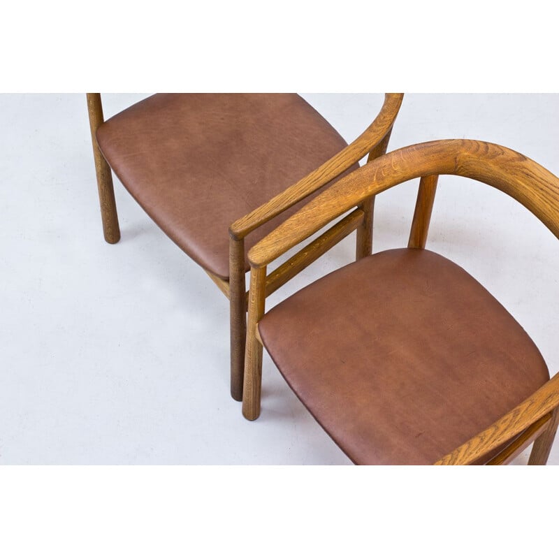 Set of 2 vintage oak "Tokyo" armchairs by Carl-Axel Acking, Sweden, 1959