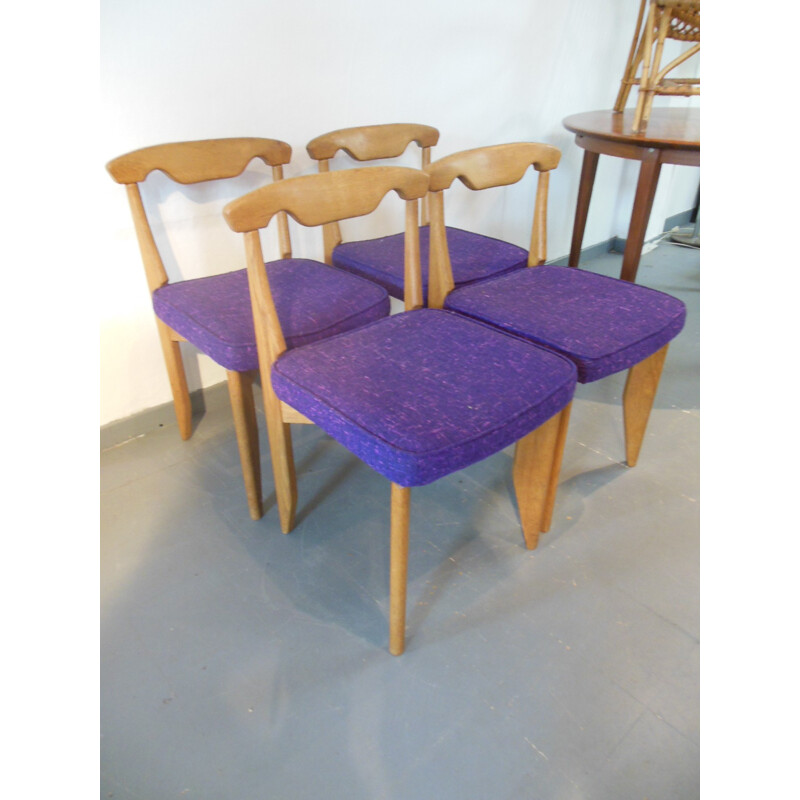 4 vintage chairs, GUILLERME and CHAMBRON - 1970s