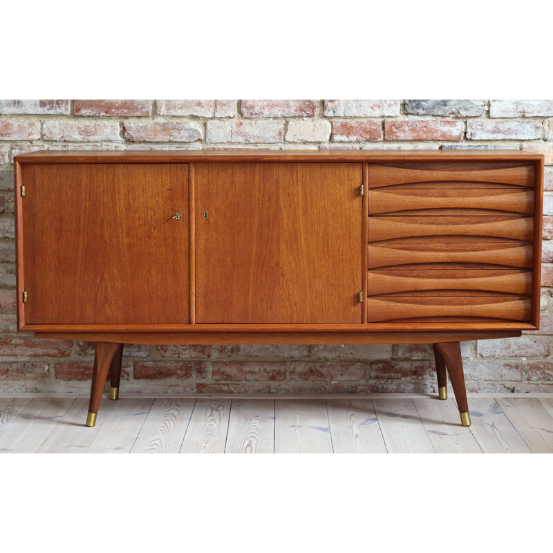 Vintage teak sideboard, scandinavian design by Sven Andersen, Norway, 1950s