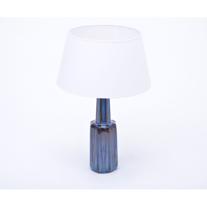 Lampe vintage en grès modèle "1033" avec vitrage en céramique bleue par Soholm