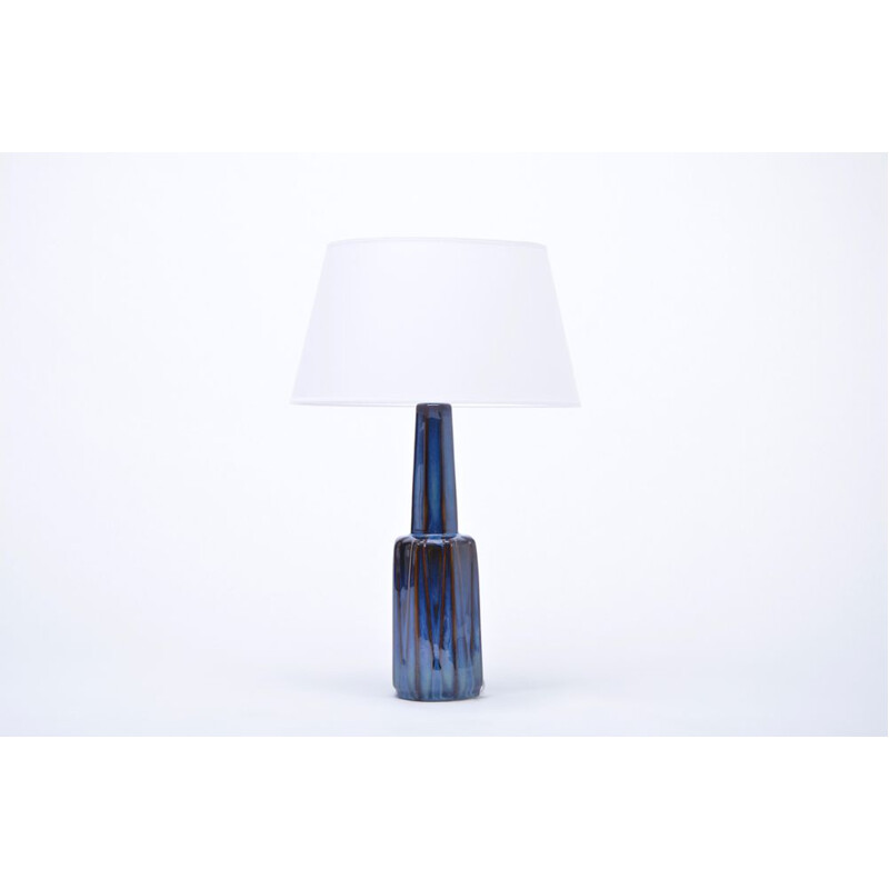 Lampe vintage en grès modèle "1033" avec vitrage en céramique bleue par Soholm
