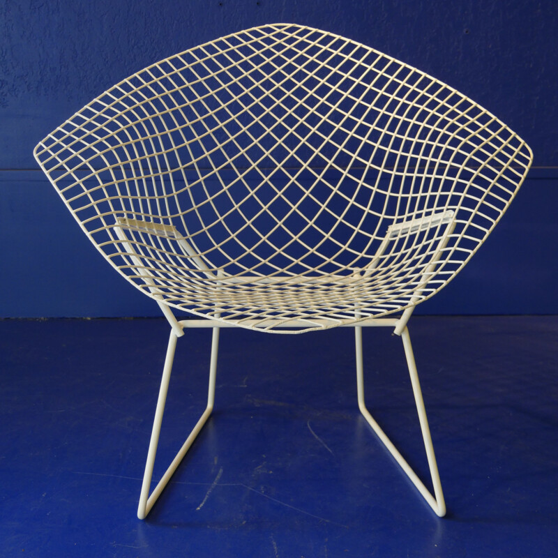 Vintage armchair in powder-coated metal and wool "Diamond" by Harry BERTOIA, 1972