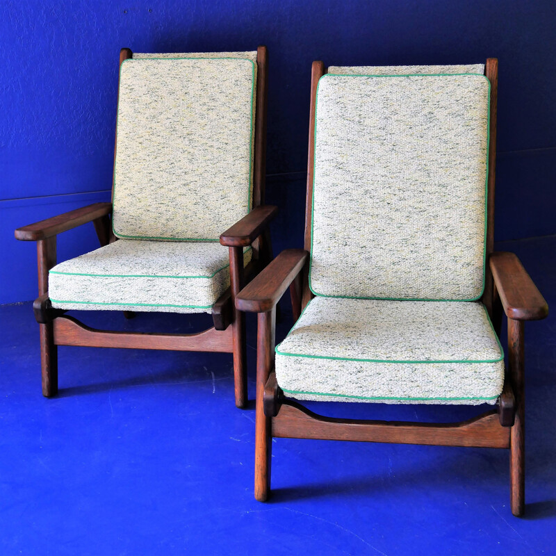 Paire de 2 fauteuils vintage Guariche FS 108, édition Free-Span, 1954