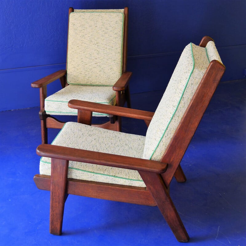 Paire de 2 fauteuils vintage Guariche FS 108, édition Free-Span, 1954