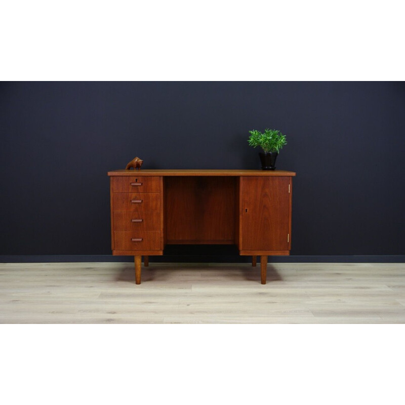 Vintage danish teak desk, 1970s