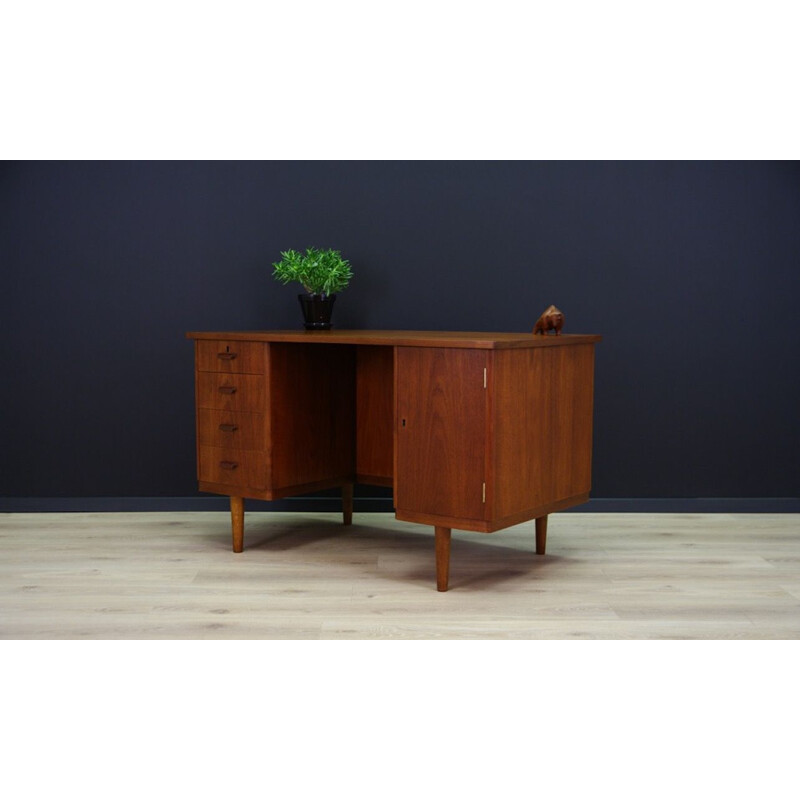 Vintage danish teak desk, 1970s