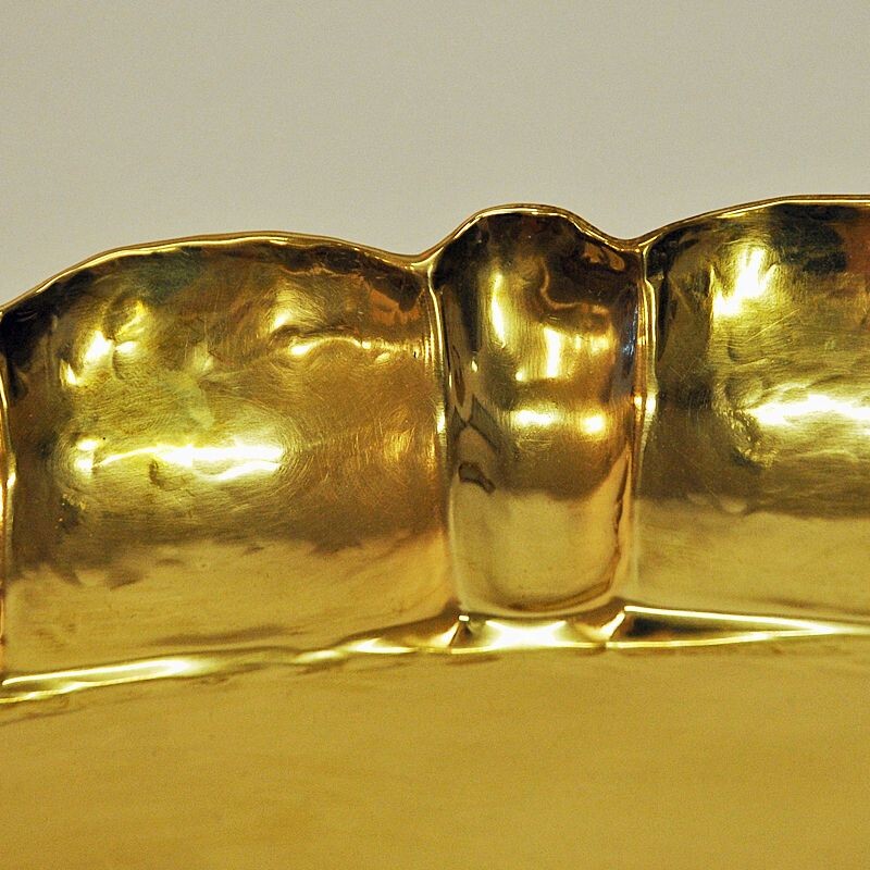 Vintage brass tray by Lars Holmström, Sweden, 1950s