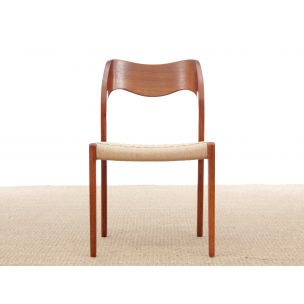 Suite de 6 chaises vintage scandinaves en teck modèle 71